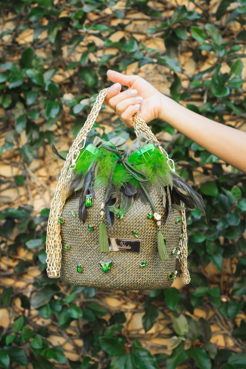 Ella Orange Straw Bag